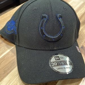 NWT Colts New Era 39Thirty, FlexFit black hat, L/XL, never worn